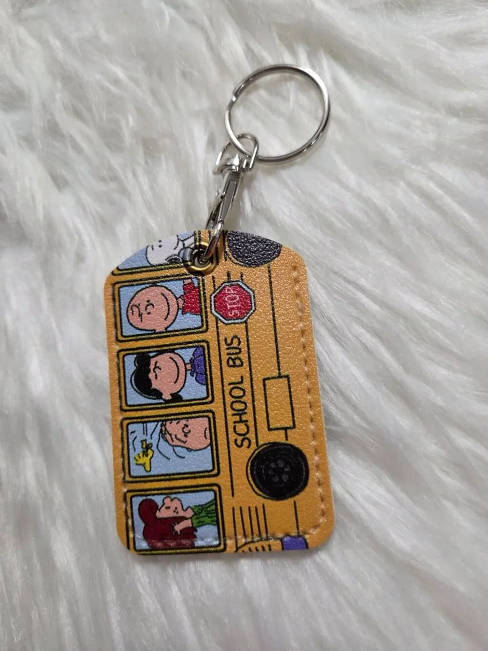 Peanuts School Bus Keychain
